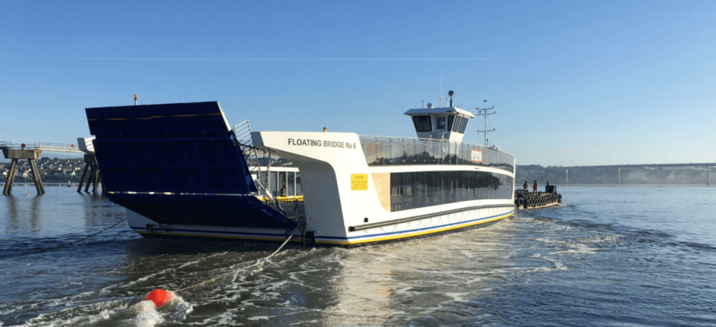 Photograph of floating bridge