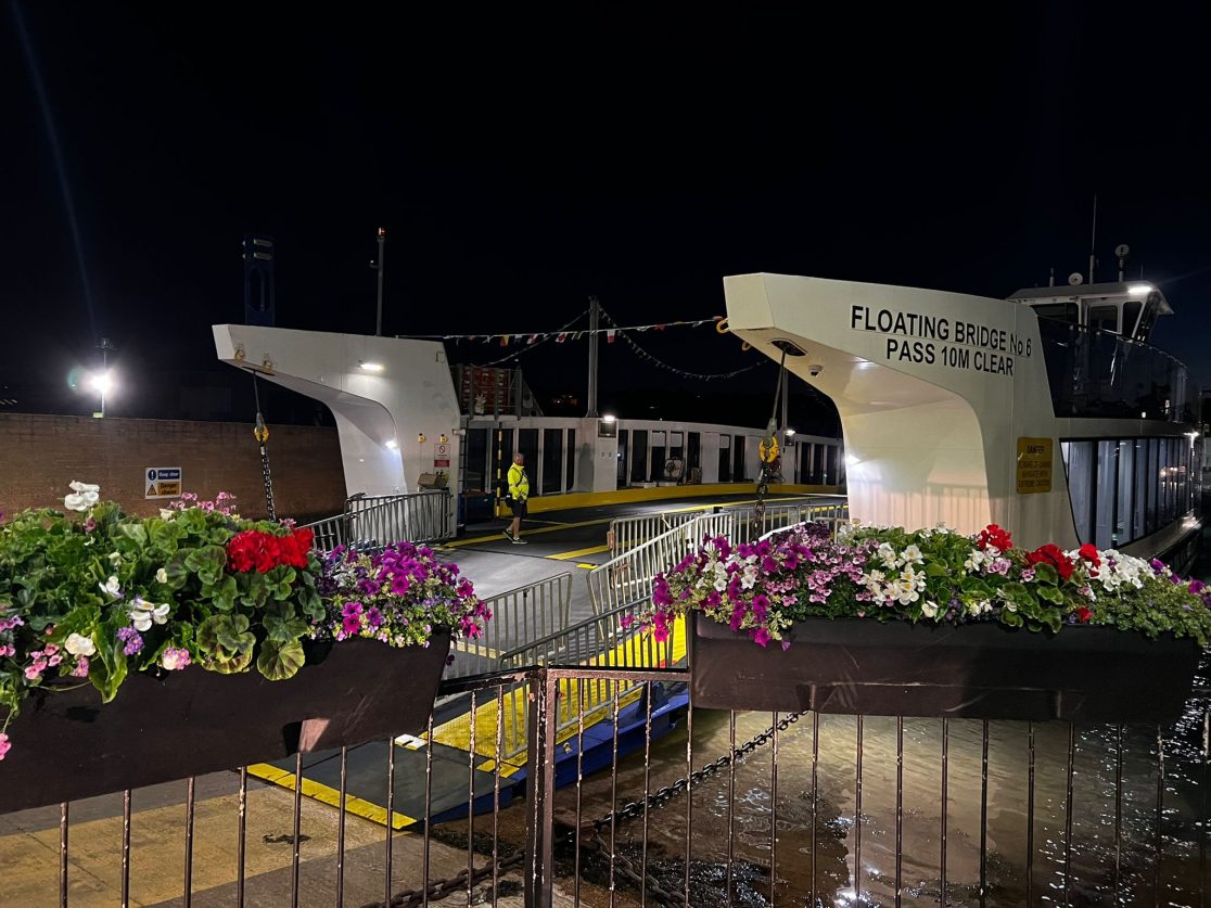 Photograph of floating bridge