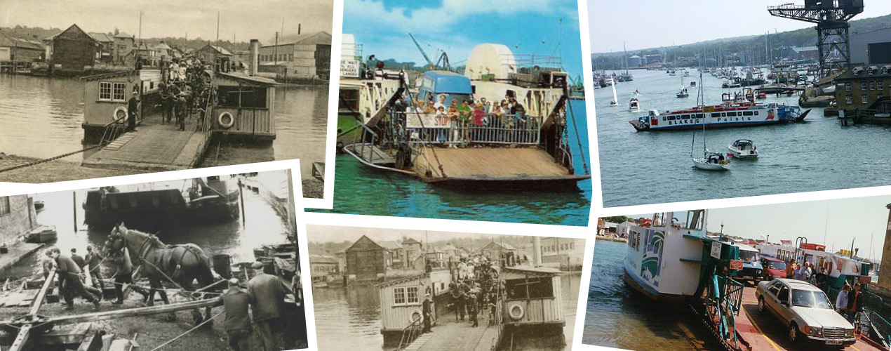 montage of cowes floating bridge over the years